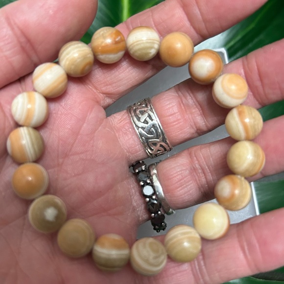 yellow golden calcite GORGEOUS wire wrapped crystal pendant & bracelet set - Picture 4 of 7